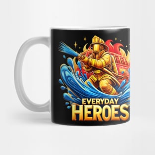 The Brave Fireman Battling the Blaze Mug